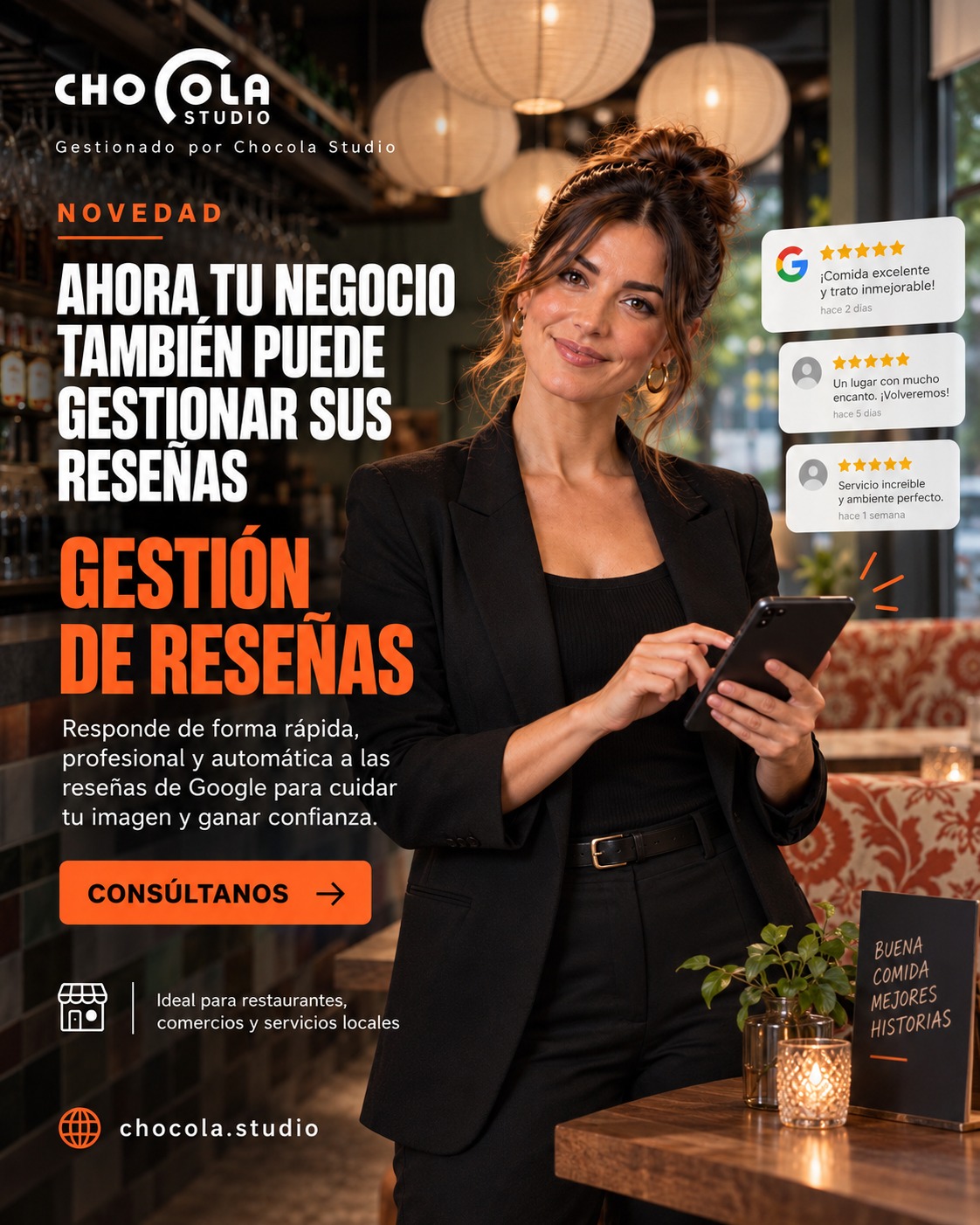 🚀 En Chocola Studio seguimos automatizando tareas para que los negocios puedan centrarse en lo importante: sus clientes. Con Reseñame, gestionamos y respondemos las reseñas de Google de forma rápida, profesional y automática, respetando siempre el idioma y el tono de cada cliente. Y no hablamos solo de teoría: ya lo estamos aplicando en negocios reales como @sotacobertbar, gestionando sus reseñas y ayudando a mantener una atención constante también después de la visita. ⭐⭐⭐⭐⭐ Menos tiempo respon